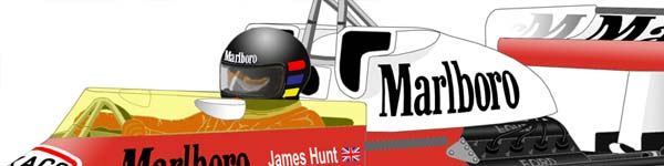 McLaren M23 1976 James Hunt close up