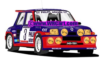 Renault 5 Maxi TurboTour de Corse Rally 1981 Jean Ragnotti